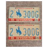 Pair of Matching Wyoming License Plates