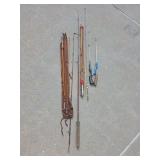 Selection of bamboo and other fishing poles check out pictures