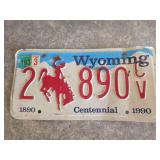 Wyoming license plate