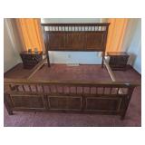 King Bed Headboard and Footboard only, Two Night Stands 24x16x22