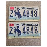 Pair of Matching Wyoming License Plates