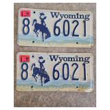 Pair of Matching Wyoming License Plates