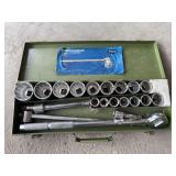 21 piece Socket Wrench set 3:4 inch drive S. A. E.