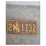 Wyoming 1968 license plate