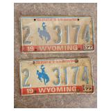 Pair of Matching Wyoming License Plates