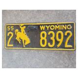 1955 Wyoming License Plate