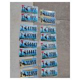8 Sets of Matching Wyoming License Plates