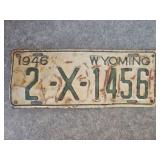 1946 Wyoming License Plate