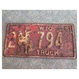 1961 Wyoming license plate