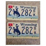 Pair of Matching Wyoming License Plates