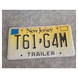 New jersey license plate