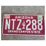Arizona grand canyon state license plate
