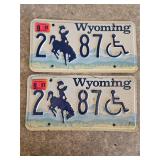 Pair of Matching Wyoming License Plates