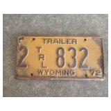 1972 Wyoming license plate