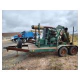 1986 8" Gorman Rupp Pump Trailer, Model T8A3-B Serial Number 848242, NO TITLE, Powered by a John Deere Engine, Engine is serviceable however the pump impeller and bearings have rusted solid.  Thi