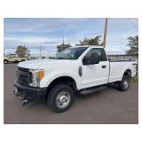 2017 Ford Pickup, F350, 4x4, VIN#1FTRF3B60HEC46926, mileage/odometer reads 74,365. Engine bad, will need towed-does not start.  Toolbox included. Receiver hitch/ball not included. This item has a WY t
