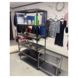 Metal shelving unit and rolling cart