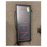Horizontal open sign