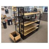 Double sided heavy duty rolling store shelving unit