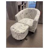 New with tags - by Coaster Furniture barrel chair with footstool and ottoman