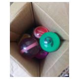 Box of numbered balls maybe glass