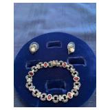 Earrings and bracelet both marked 925