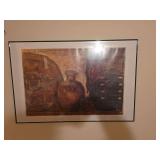 Tuscan-style still-life painting featuring a central ceramic vase 36x24