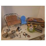 Jewelry Boxes, Metal Box, Decorative Chair/Bench Top of Dresser (Bring Boxes to Pack)