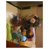 Faux flowers and vases