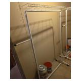 Rolling clothes rack, tins