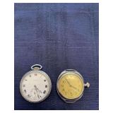 Illinois pocket watch (cracked face cover); Ingersoll Wrist watch