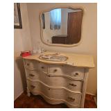 Dresser, 45 x 21 x 35, with Wall Mirror, No Contents