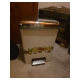 Vintage metal trash receptacle