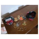 Key rings and heart shaped container