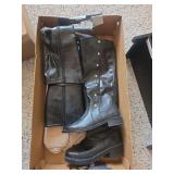 Tall boots size 8, with small wooden storage piece