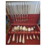 Silver plate Silverware set in box