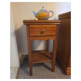 Side table 16x16x28 with contents