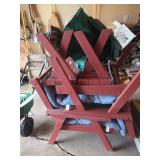 Red outdoor furniture-chairs, bench, table-check all pictures