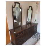 Dresser with two mirrors 78x20x30 bring help to move