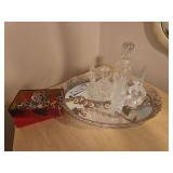 Costume Jewelry, Vintage Perfume Bottles, Glass Tray