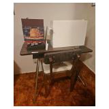 Viking Husqvarna Sewing Machine Model 6460 in Sewing Table, 37 x 21 x 30h, with Crotched Chair,  Sewing Items in Box