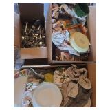 Glassware, forks & spoons, bowls-three boxes