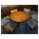 Round 42" kitchen table with four chairs