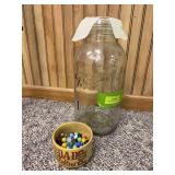 Large Ball Ideal glass jar w lid and marbles to start your collection