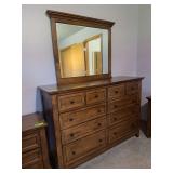 Ten drawer dresser w mirror 19D x 60L x 77H