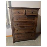 Modern six drawer chest of drawers 19D x 40L x 52H
