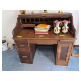 Oak S curve roll top desk 29D x 48L x 44H NO CONTENTS!