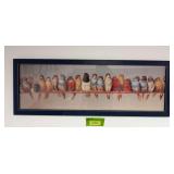 "A Perch of Birds" by Hector Giacomelli Framed 36x13
