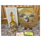 Fenton hand-painted plate with matching bell “Star of Wonder, Christmas Star Series”