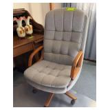Padded office chair with floor mat